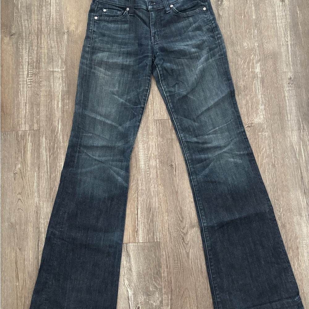 7 For All Mankind Dark Blue Flare Jeans